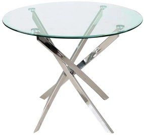 Jídelní stůl Agis 90 cm čirý/chrom