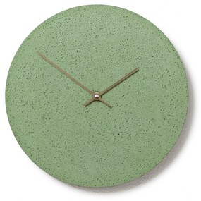 Nástenné betónové hodiny CLOCKIES, 29cm, okrúhle, zelené