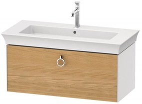 DURAVIT White Tulip závesná skrinka pod umývadlo, 1 zásuvka, 984 x 458 x 410 mm, dub prírodný masív/biela vysoký lesk, WT42520H585