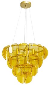 Mariposa Three Circle Brass závesná lampa žltá Ø60 cm