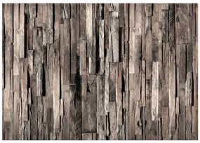 Artgeist Fototapeta - Wooden Curtain (Dark Brown) Veľkosť: 250x175, Verzia: Standard