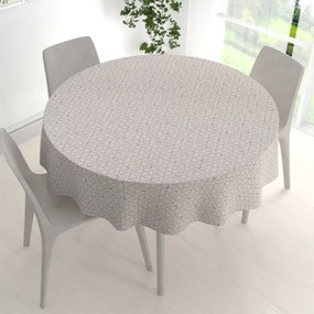 Biante Bavlnený okrúhly obrus Sandra SA-628 Sivobéžová mozaika na bielom Ø 50 cm