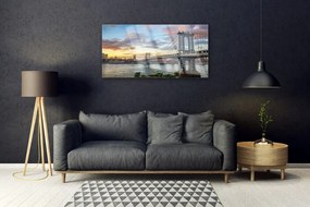 Obraz na akrylátovom skle Most mesto architektúra 100x50 cm
