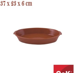 7225436 Keramická zapekacia misa oválna 37 x 23 x 6 cm hnedá COK