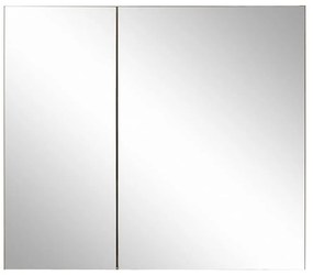 Závesná kúpeľňová skrinka so zrkadlom v dekore duba v prírodnej farbe 80x70 cm Wisla – Støraa