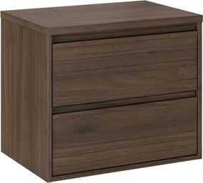 Závěsná skříňka pod umyvadlo Villa s deskou 60 cm ořech
