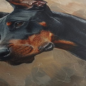 Obraz - Portrét Dobermana (120x50 cm)
