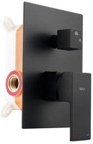 Erga Dual, podomietková sprchová súprava s dažďovou hlavicou 30x30 cm, i-BOX inštalačný systém, čierna matná, ERG-YKA-BP.DUAL30-BLK