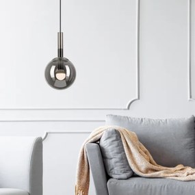 Luster na lanku ROLLO 1xE14/5W/230V matný chróm/dymová