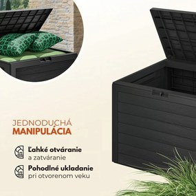 Úložný box WOODEBOX - 190L, 78x44x55cm, antracitová Prosperplast