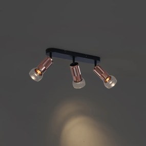 Zaoblené stropné bodové svietidlo tmavý bronz 3-svetelné nastaviteľné - Veerle