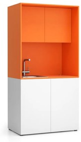 PLAN Kuchynka NIKA s drezom a batériou 1000 x 600 x 2000 mm, oranžová, ľavé