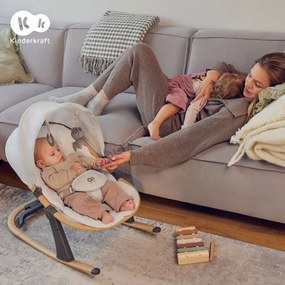 KINDERKRAFT - Detské lehátko ELSU sivé