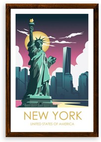 Poster New York - Poster 50x70cm + čierny rám (71,8€)