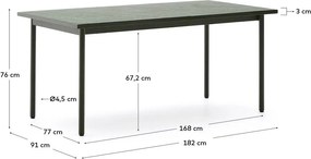 Oceľový záhradný jedálenský stôl 91x182 cm Maurina – Kave Home