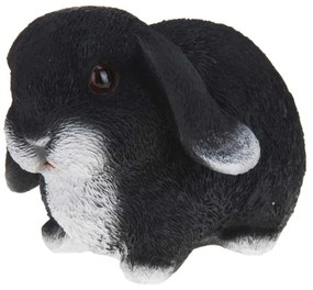 Záhradná figúrka z polyresinu Bunny, 16 cm, čierna