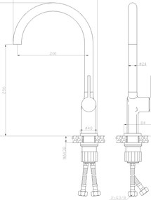 Invena Kalitea, drezová batéria h-373, čierna matná, INV-BZ-72-004-V