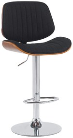 Barová stolička Clawson - látka, chróm rám - orech/čierna
