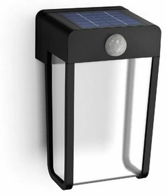 Philips Shroud solární vonkajšie nástenné LED svietidlo so senzorom 2,3 W 2700K, čierna