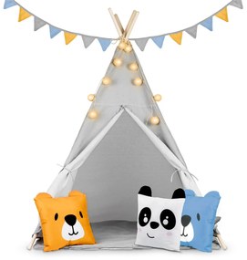 Detský stan Tepee so svetlom Nukido - sivý