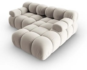 Béžová zamatová modulárna rohová pohovka (pravý roh) Bellis – Micadoni