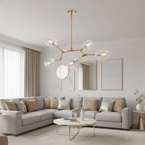 Toolight - Závesná lampa 5xE27 APP506-5C, zlatá, OSW-08555