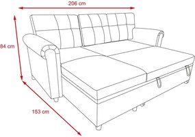 Rohová rozkladacia sedacia súprava Catini NESTA sivá
