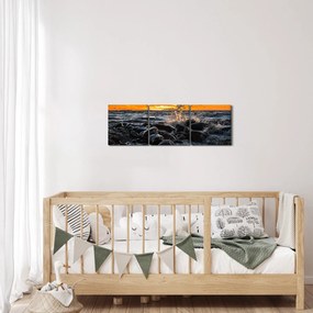 Obraz mora (s hodinami) (90x30 cm)