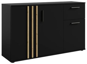 Komoda, 3D1S, čierna/dub artisan, TOLIS TYP 2