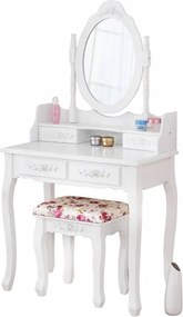 Kvalitný toaletný stolík s otáčacím zrkadlom a stoličkou