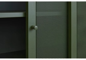 Tmavozelená kovová skrinka s posuvnými dverami 90x140x40 cm Veep – Unique Furniture