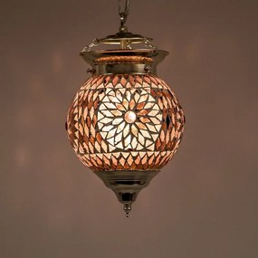 Turecká orient lampa závesná Globe mozaika vzor ROSE Ø15