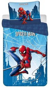 Modré bavlnené detské obliečky na jednolôžko 140x200 cm Spider-man "Blue" – Jerry Fabrics