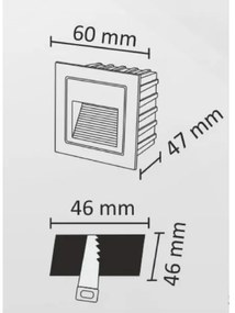 LED Vonkajšie schodiskové svietidlo Q6 LED/3W/230V IP44