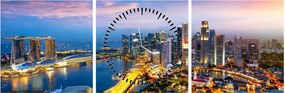 Obraz - Singapur, Ázia (s hodinami) (90x30 cm)