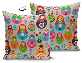 Vankúš s výplňou Kate Louise Matryoshka, 43 x 43 cm