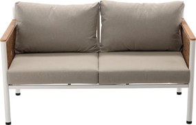 Garden Line SÚPRAVA HLINÍKOVÉHO NÁBYTKU „BELGRAD“ (SOFA + 2 KRESLÁ + STÔL) BEŽOVÁ + BEŽOVÉ VANKÚŠE