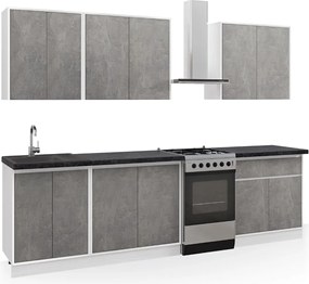 Kuchynská linka 220 MATEO, betón-biela