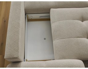 Béžová ženilková rozkladacia/s úložným priestorom rohová pohovka (pravý roh/s leňoškou) Roxelane – Bobochic Paris