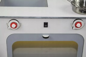 Drevená kuchynka s príslušenstvom - biela/sivá