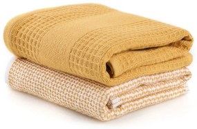 Žlté vaflové uteráky v súprave 2 ks 40x60 cm Betty – Foutastic