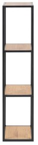 Nástenná knižnica v dekore duba v čierno-prírodnej farbe 37x108 cm Seaford – Actona