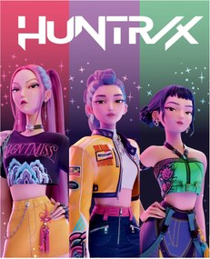 Detská coral fleece deka KPop Demon Hunters - HUNTR/X - motív Trio - 130x160 cm
