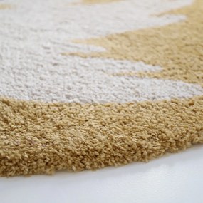 Okrovožltý detský koberec ø120 cm Bohemian Bird Miel – Nattiot