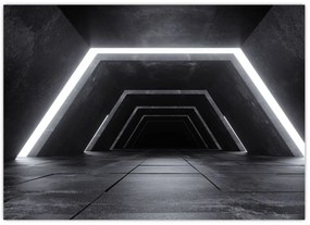 Sklenený obraz - Futuristický tunel (70x50 cm)