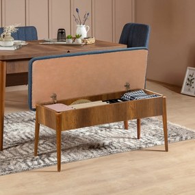 Lavica Vina Dark Blue and Walnut