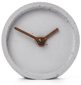 Stolové hodiny z betónu CLOCKIES, 10cm, okrúhle, šedé