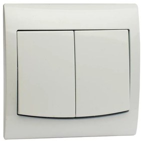 Vypínač dvojitý biely V LP-2V