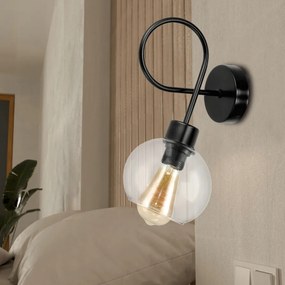 BERGE LOFT LED nástenné stropné svietidlo 1xE27 priehľadná sklenená guľa