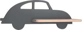 LED Detské nástenné svietidlo s poličkou CAR LED/5W/230V šedá/drevo